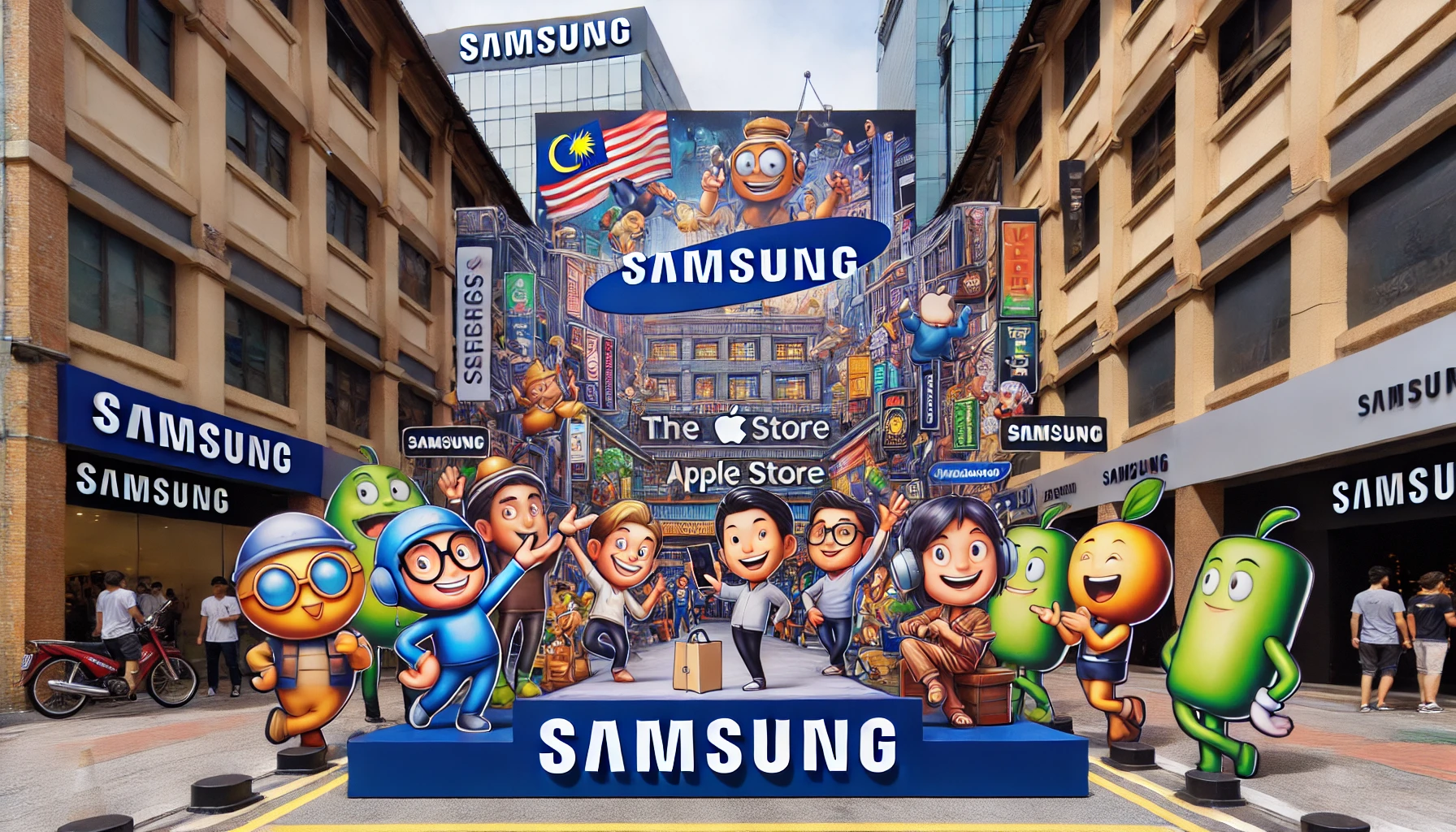 Samsung Responde com Humor à Abertura da Primeira Loja da Apple na Malásia Samsung Responde com Humor à Abertura da Primeira Loja da Apple na Malásia
