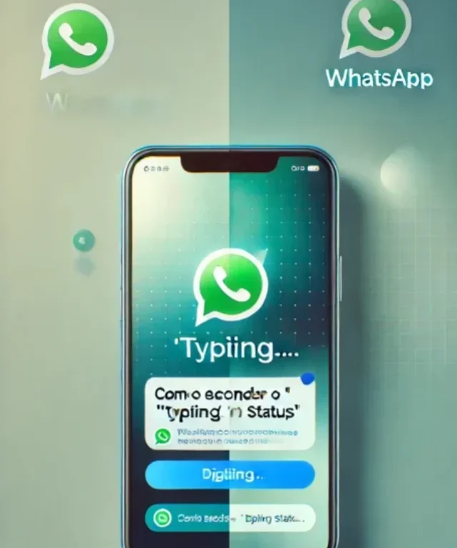 DALL·E 2024-08-03 13.30.43 - A visually appealing vertical image for the first slide of a web story about hiding the 'typing...' status on WhatsApp. The image features a smartphon